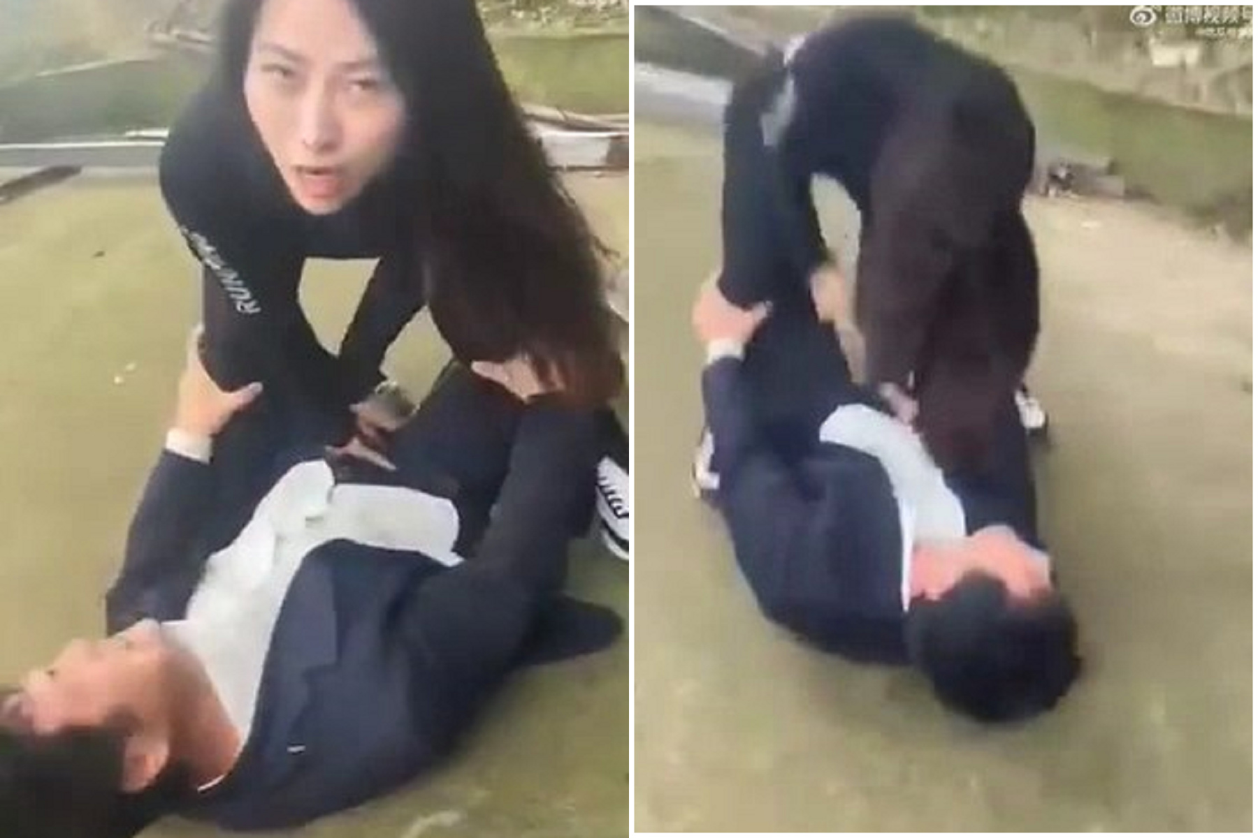 女子手下毫不留情。(翻自微博)