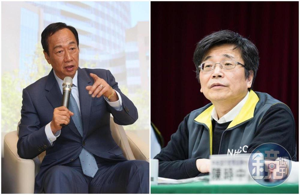 衛福部次長周志浩(右圖)說明採購流程,反擊郭台銘(左)。(本刊資料照)