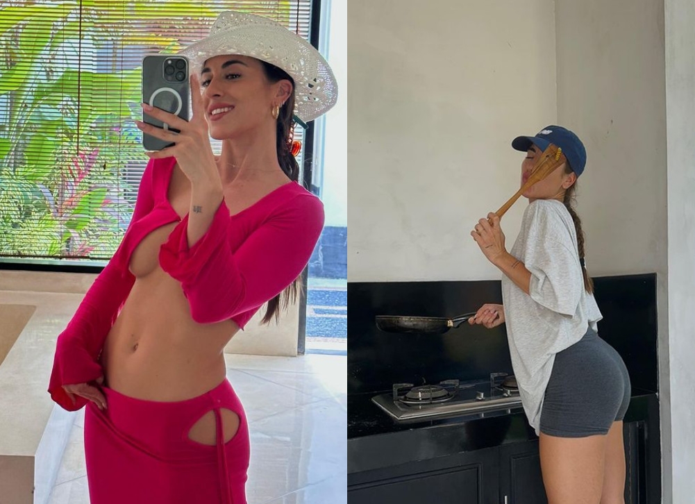 網紅寶拉將自己切下的膝蓋軟骨加入義大利麵烹煮，和男友一起吃下肚。（翻攝IG @paulagonu）