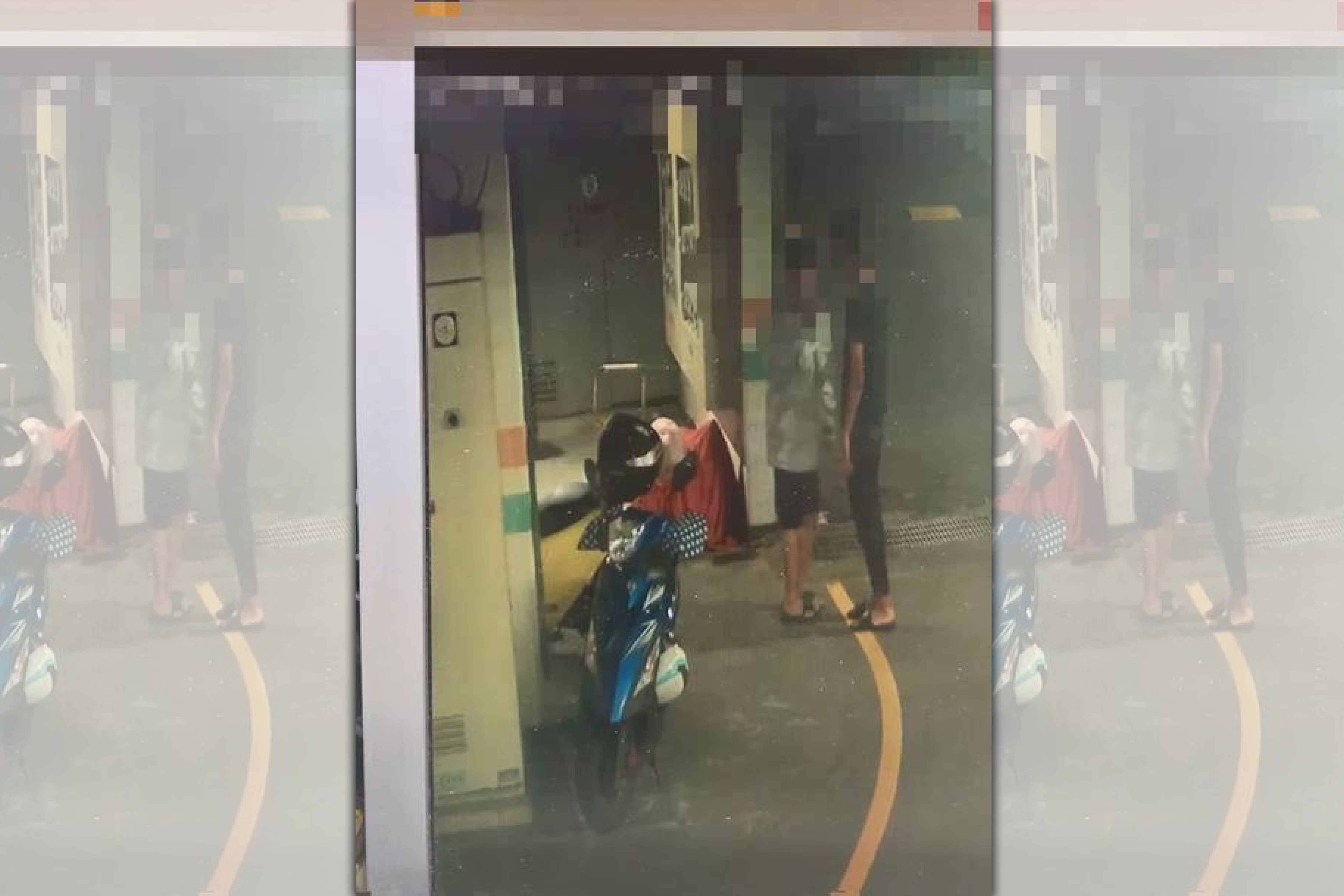 凶手找同夥一同棄屍，監視器畫面曝光；而傳出死者身分為新北市副發言人張劭斌的親弟弟。（警方提供）