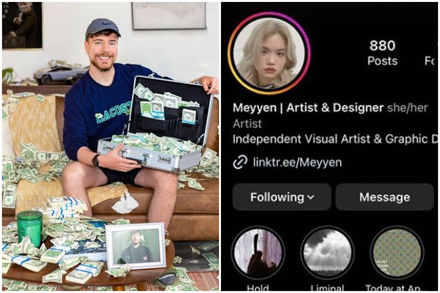 IG擁有1.5億人追蹤的美國知名YouTuber「野獸先生」Mr.Beast，抽出10位幸運兒贈送1萬美金，其中包含亞洲人。（翻攝自Mr.Beast IG）