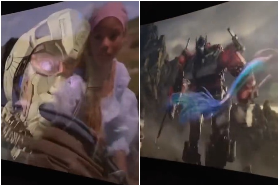 美國一家戲院誤把《小美人魚》跟《變形金剛：萬獸崛起》同時播放，效果卻出奇的好。（翻攝自推特）