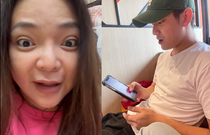 小甜甜（左）與宋晉賢（右）婚變後依舊沒有各自安寧。（翻攝臉書）