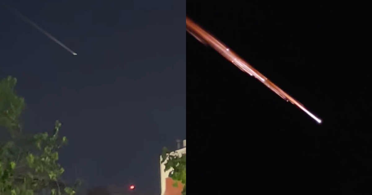 昨晚台北（左）、沖繩（右）都有人目擊不明火球劃過夜空。（翻攝自路上觀察學院臉書、推特@ZSd4OwKz021ALIQ）