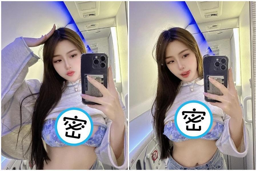 Yumi.k昨在飛機上分享4連拍的照片。(翻攝自Yumi.k IG)