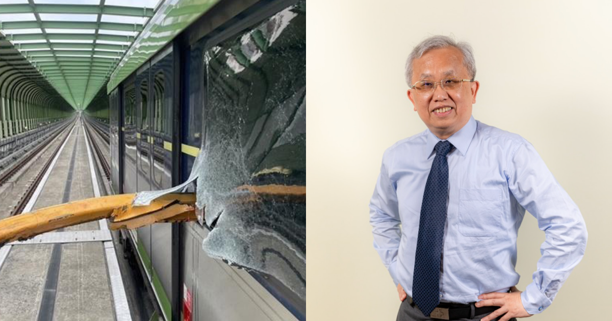 中捷今日召開記者會說明事故，代理董事長林良泰卻要大家替同仁「拍拍手」，挨轟提油救火。（翻攝自記者爆料網、逢甲大學官網）