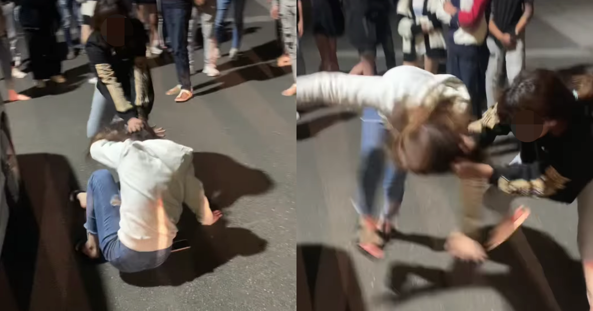 基隆外木山一群年輕人因債務問題談判，一名女子遭暴打。（翻攝自臉書）