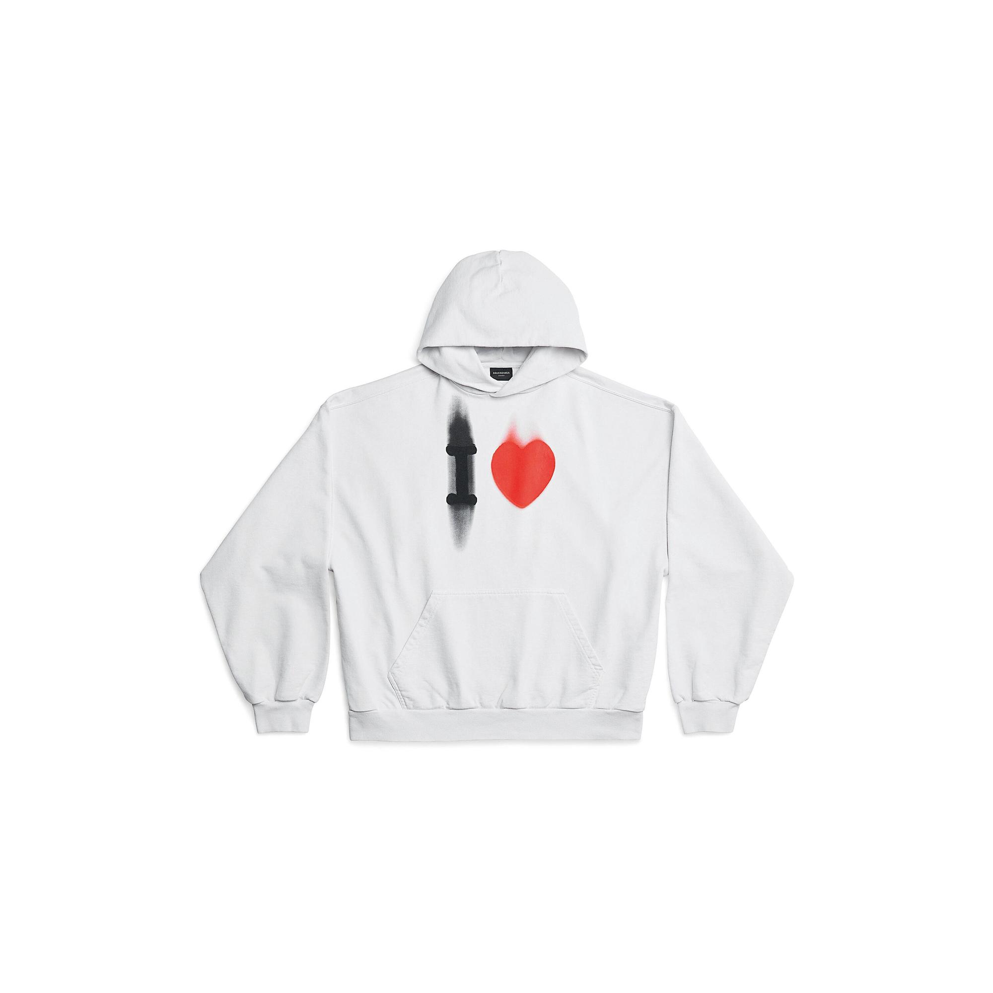 I LOVE白色連帽衛衣。NT$36,850(BALENCIAGA提供)