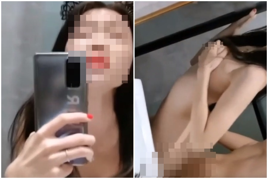 疑似中國某傳媒學院的李姓班花性愛片外流，在網路流傳。（翻攝自推特）