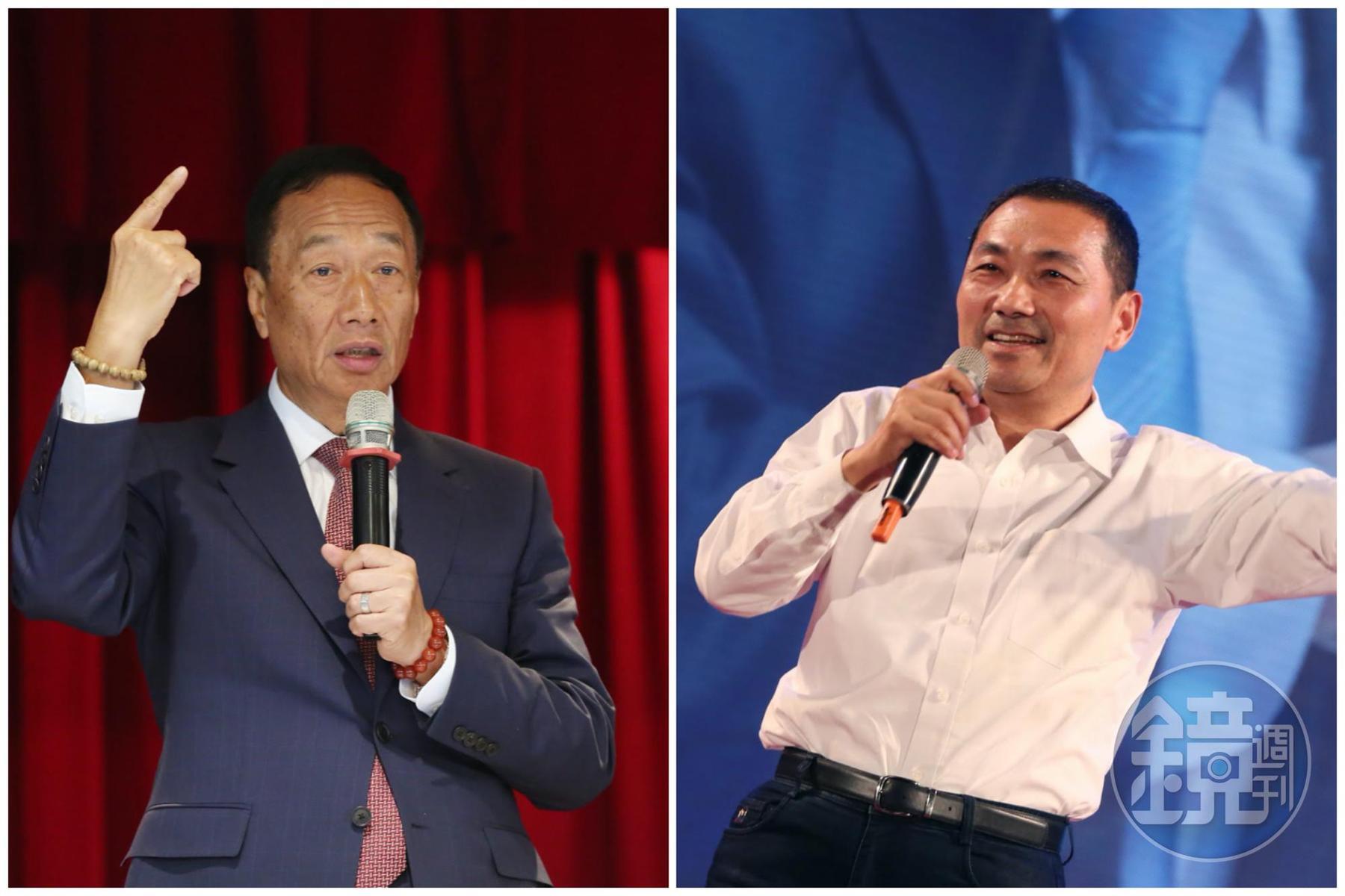 根據三份民調結果顯示，在「綠藍白」三腳督狀況下，郭台銘支持度皆高於侯友宜。（資料照）