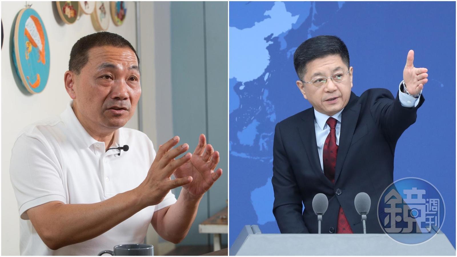 侯友宜（左）日前聲稱反對一國兩制，馬曉光（右）今日對此做出回應。（本刊資料照、翻攝自微博＠國台辦發布）