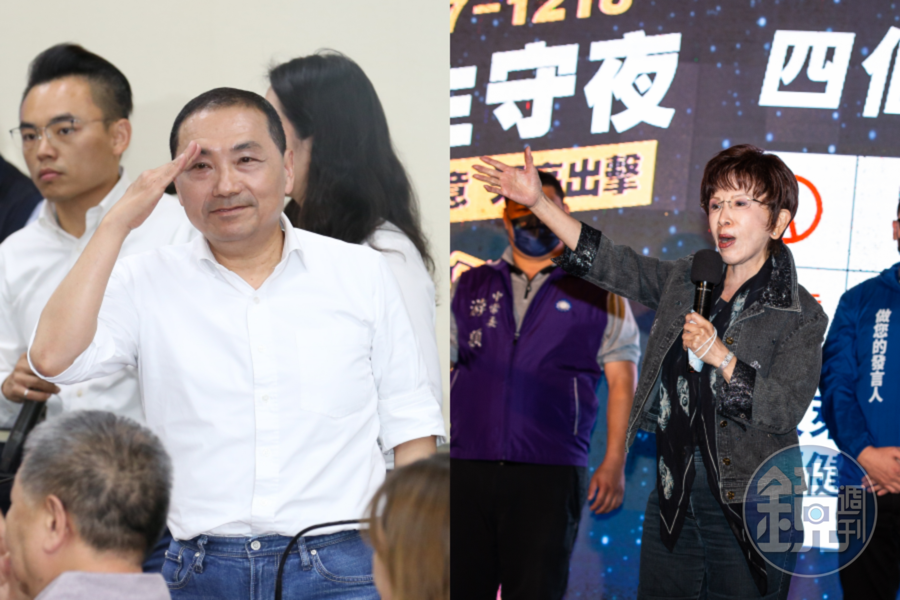 侯友宜（左）確定出任2024國民黨總統候選人，洪秀柱（右）今也發文恭喜與提點。
