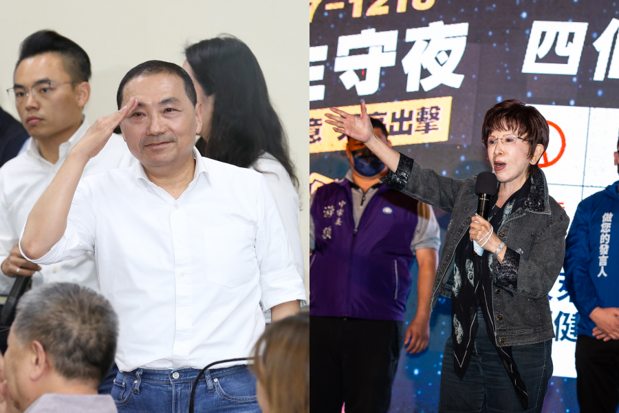 侯友宜（左）確定出任2024國民黨總統候選人，洪秀柱（右）今也發文恭喜與提點。