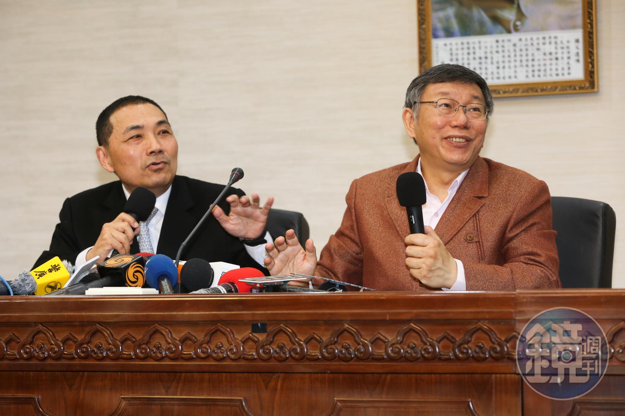 昔日雙北市長的組合將成為總統大選競爭對手,對於侯友宜是否上門談整合,柯文哲認為不用勉強。(本刊資料照)