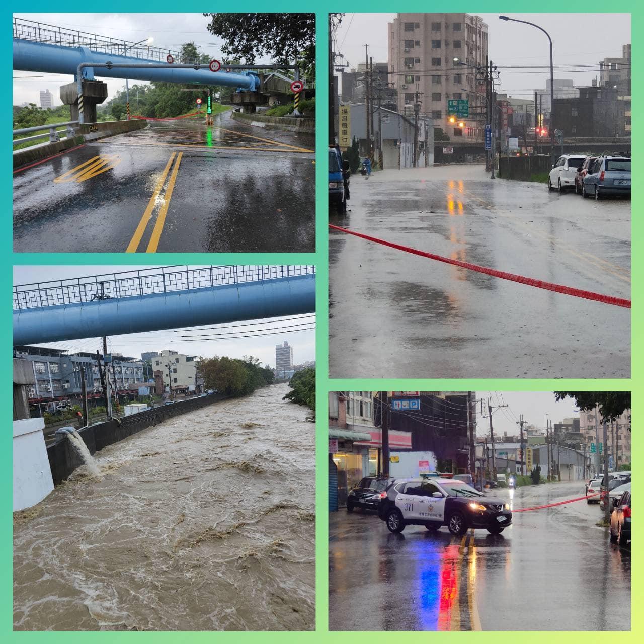 受豪雨淹水影響，新竹香山高中宣布停課一天。（翻攝蔡進龍臉書）