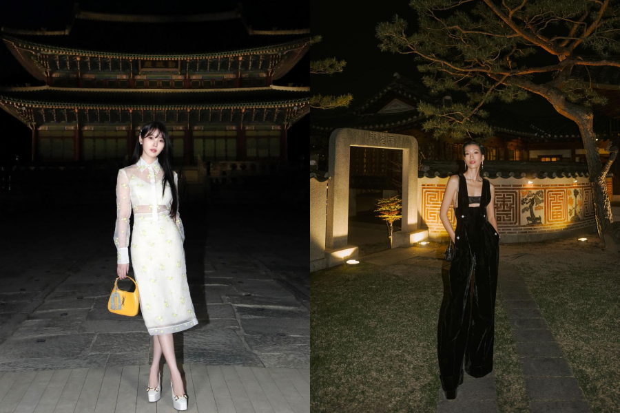 網紅莫莉（右）日前因為強拉IU（左）手的事件遭到撻伐，今日再度發文致歉。（翻攝自@dlwlrma、@molly_chiang IG）