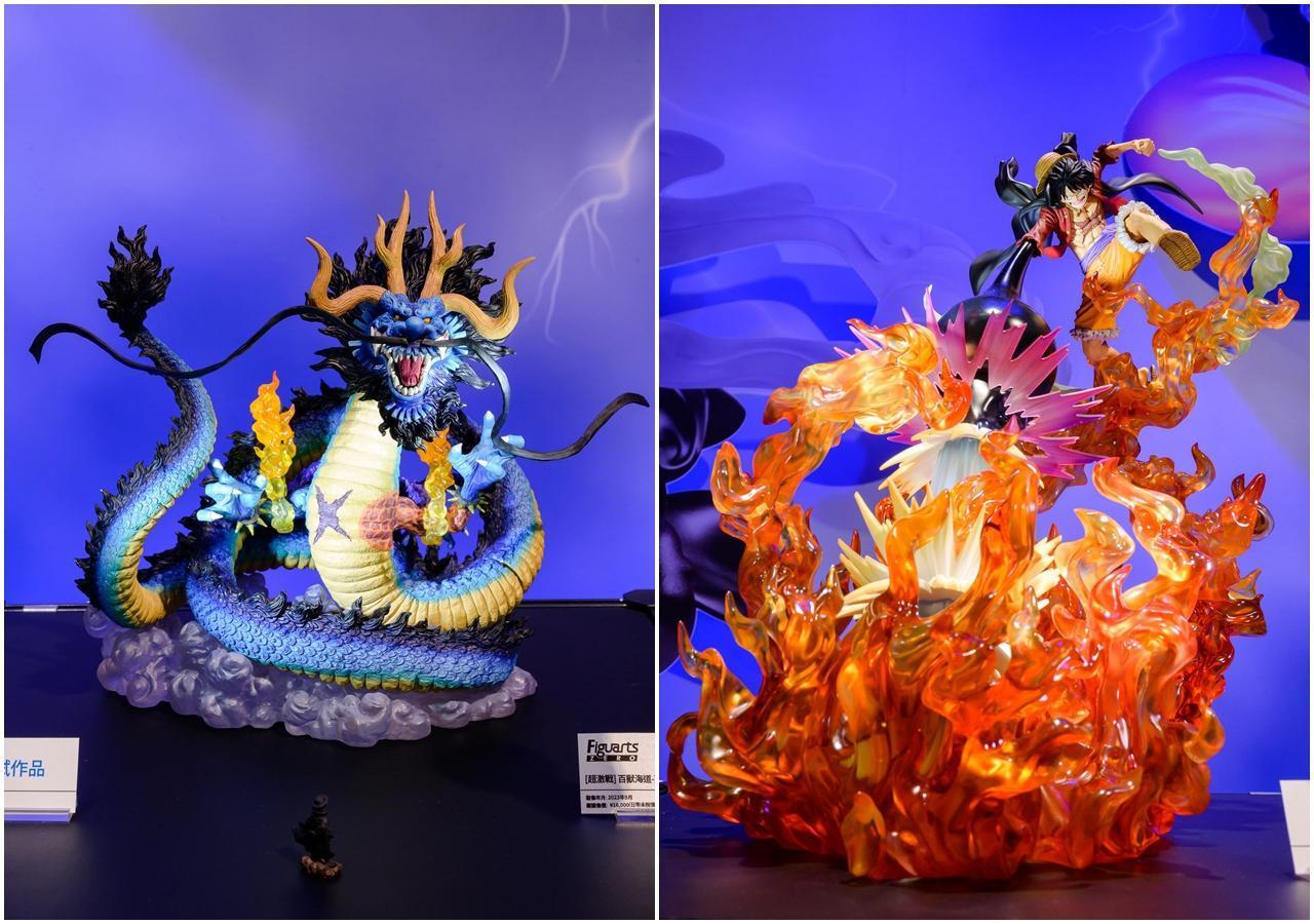 《航海王》系列展區2款全台首度曝光的試作品。（台灣萬代南夢宮提供）