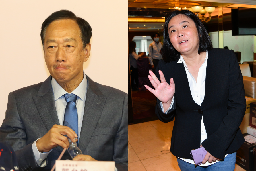 對於郭台銘（左）最終未獲國民黨徵召，立委陳玉珍（右）今站出來替其抱屈。（本刊資料照）