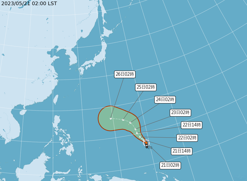 中央氣象局說明颱風。(中央氣象局提供)