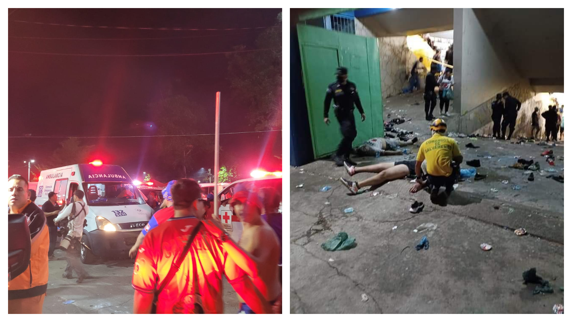 薩爾瓦多爆發踩踏事件，目前已知9人罹難，有多名傷者送醫含2人情況危急。（翻攝自推特@AlertaMundial2、@NoticieroSLV）