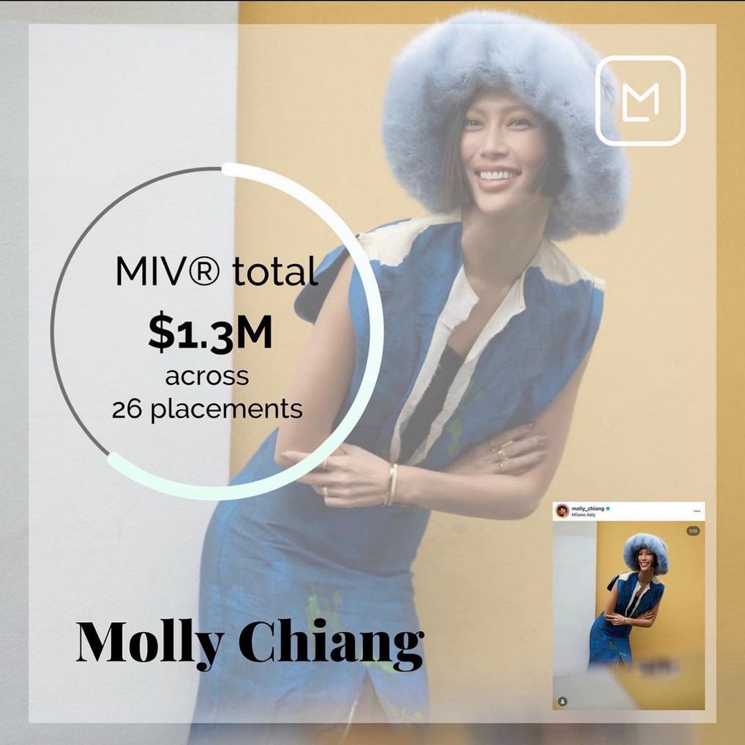 莫莉得知登上米蘭時裝週全球KOL聲量影響力排行第一名時，不禁泣不成聲。（翻攝自莫莉IG）