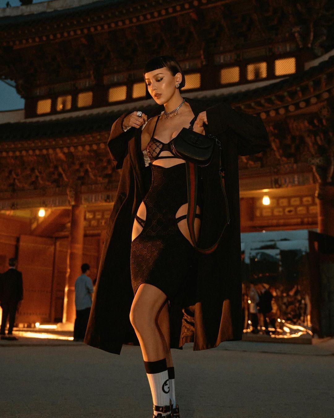 李函現身Gucci在韓國景福宮舉辦的2024年早春渡假系列大秀。(翻攝自李函IG)