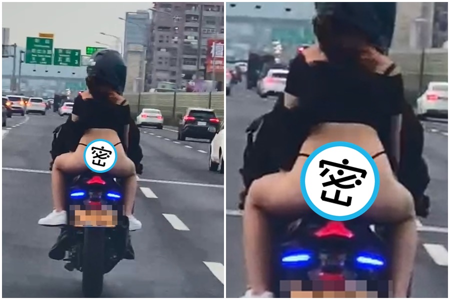 新北市65號快速道路上，有駕駛目擊前方重機後座長髮正妹屁股掉出來。（翻攝自「記者新聞網」）