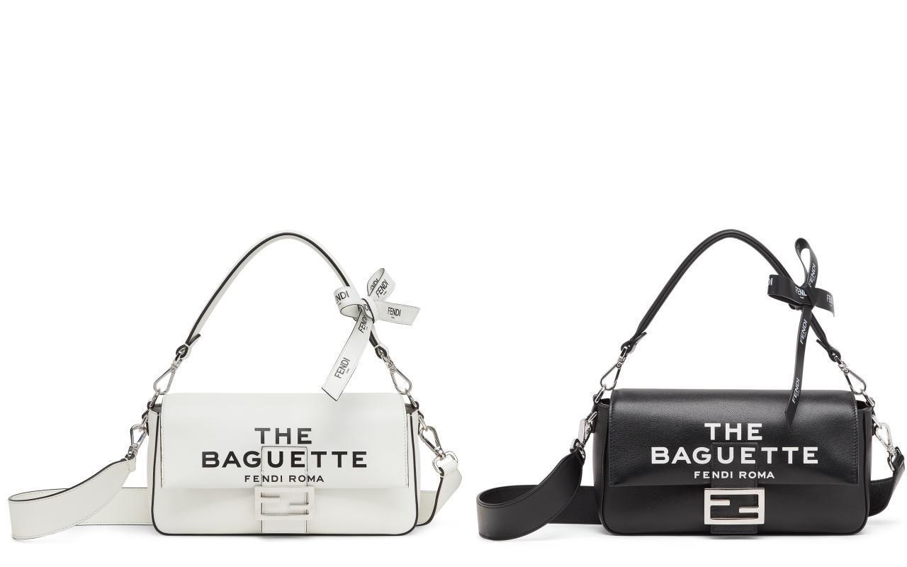 白色皮革Baguette包款。NT$115,000（FENDI提供）