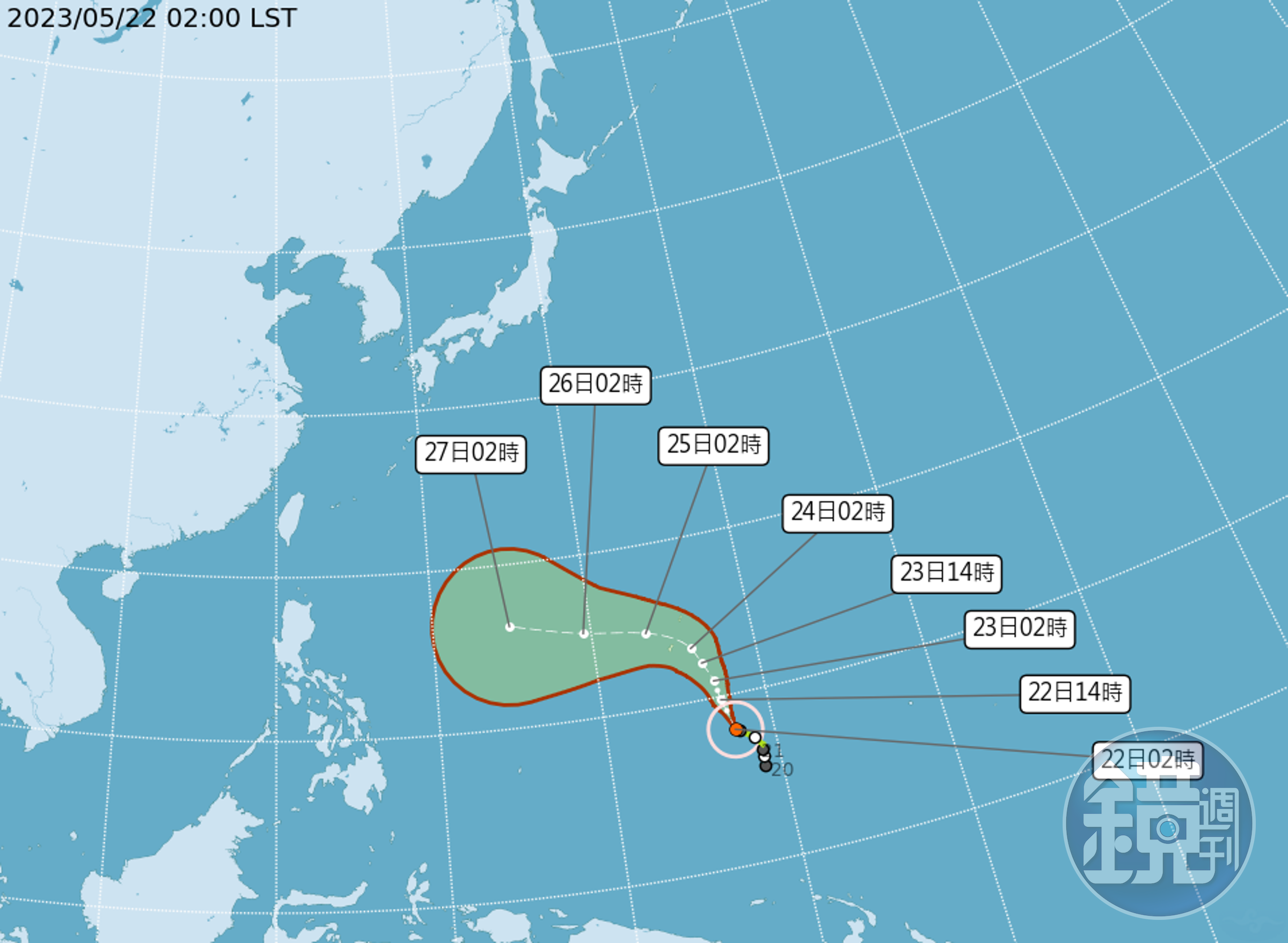 中央氣象局說明颱風動向。(中央氣象局提供)