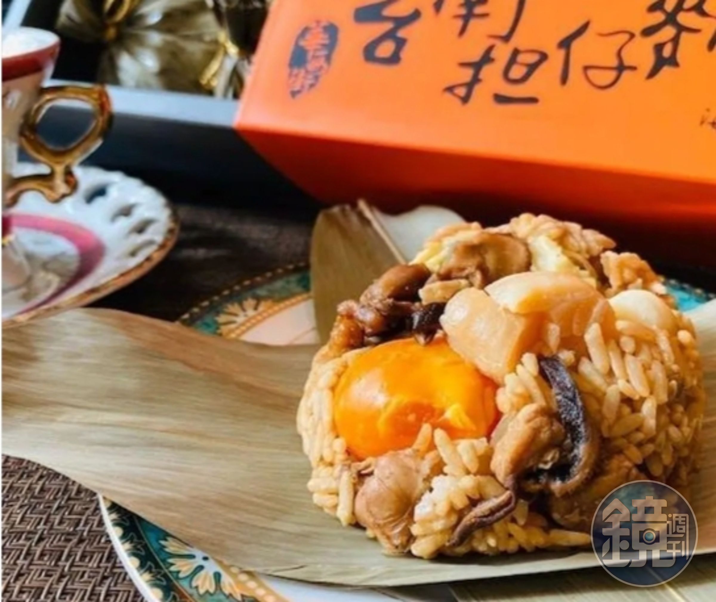 「干貝蓮子雞肉粽」,選用北海道瑤柱,並加入豬、雞雙肉品,滿足肉控口欲。(華西街台南擔仔麵提供)
