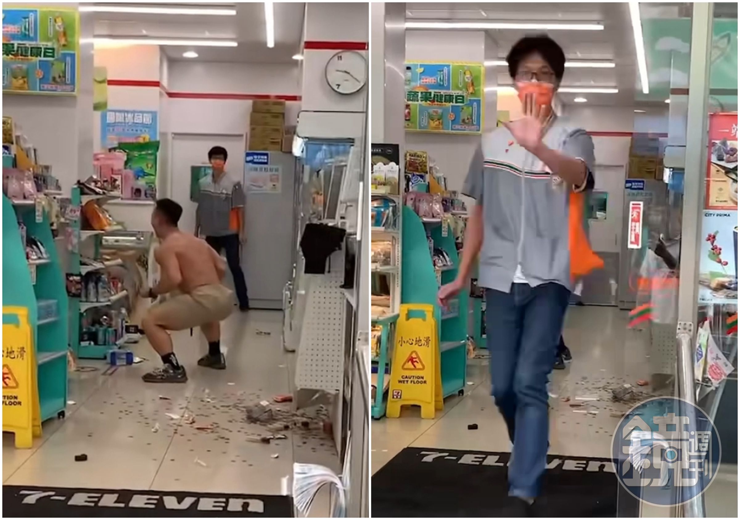 健身教練行緒失控大鬧超商,店員卻毫無畏懼跑到外頭阻止民眾拍攝,讓不少網友感到疑惑。(翻攝自臉書)