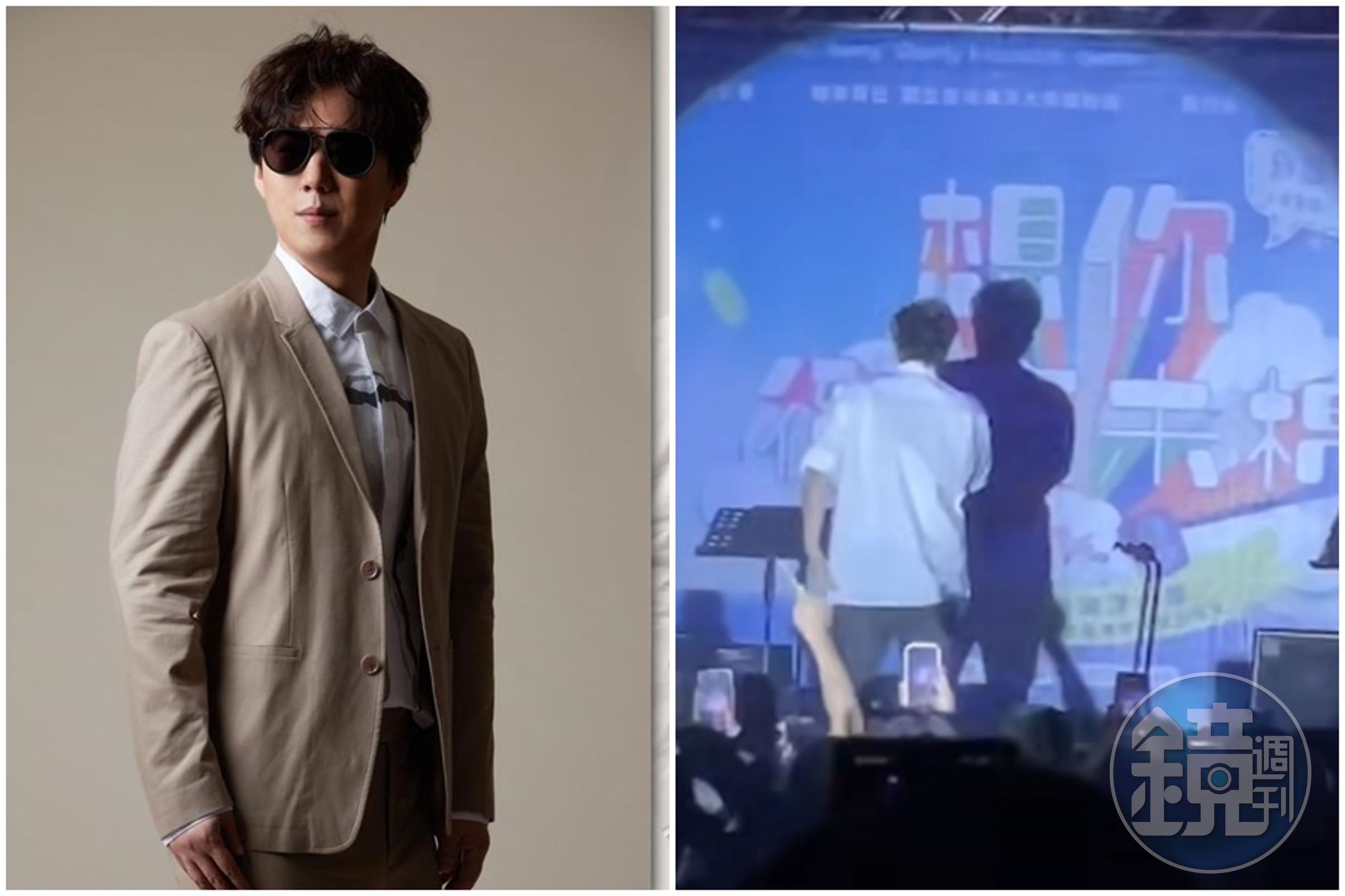 蕭煌奇日前表演因現場不明因素，全程背對觀眾表演，他對此親自回應了。（左圖翻攝自蕭煌奇臉書，右圖翻攝自殞星詐欺師臉書）