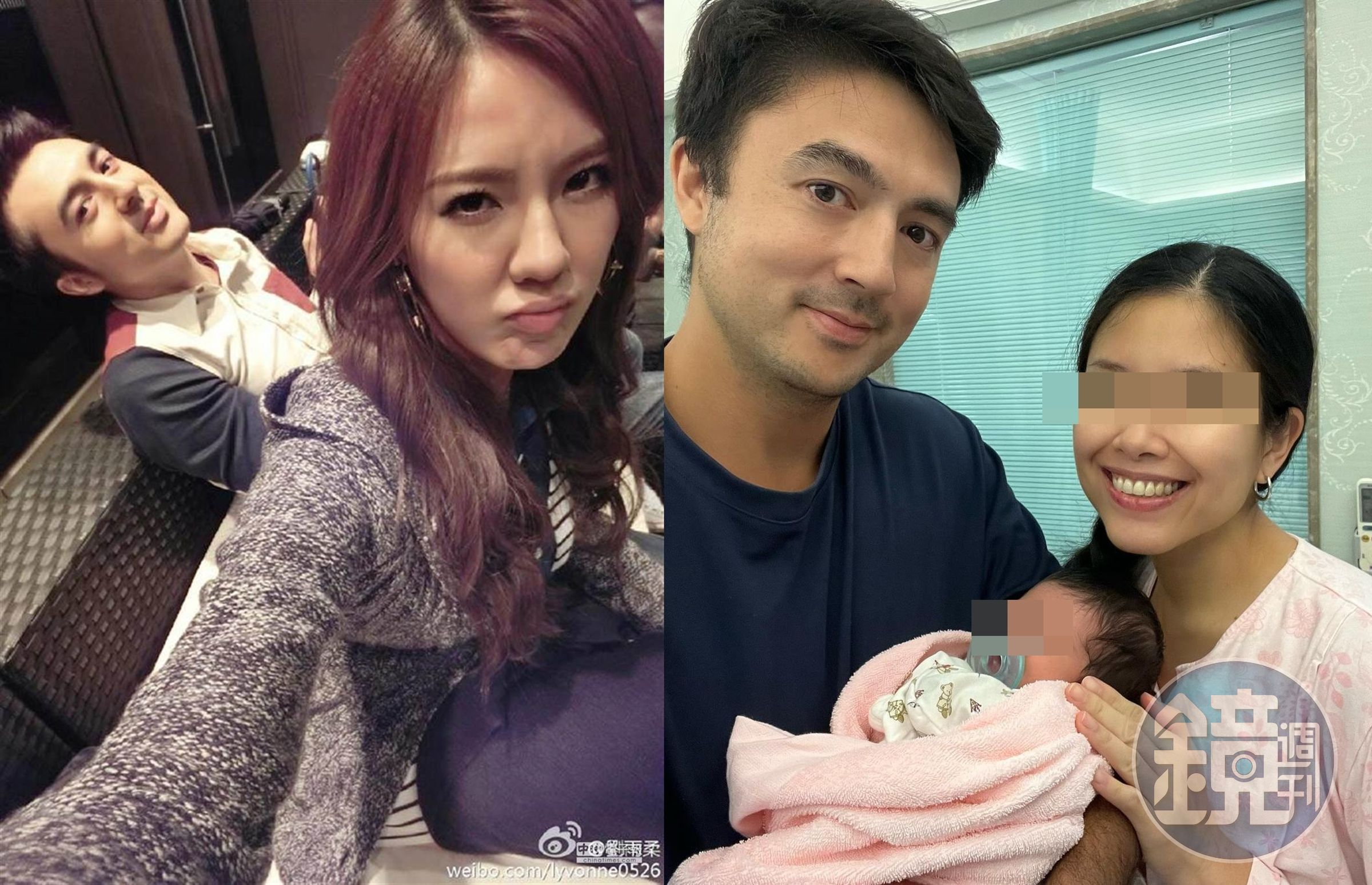 8年前分手，已有妻女（右）的班傑，如今在節目上回顧與前女友劉雨柔2人昔日因遠距離、溝通出問題而導致情變，他還歷經絕望的情傷，覺得自己再也「找不到愛情」了。（翻攝微博、IG）