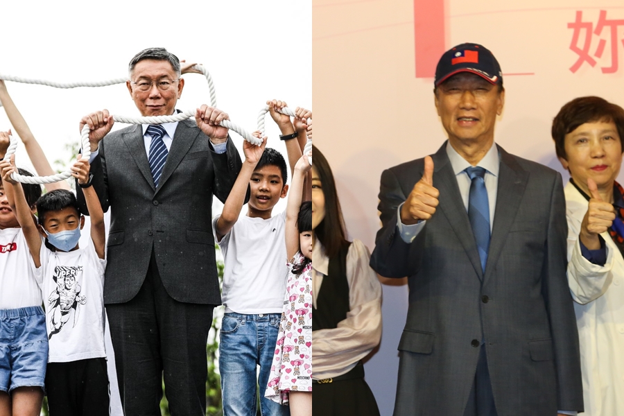 柯文哲（左）與郭台銘（右）合作可能性高，近日柯文哲更稱會找時間去拜訪郭。（本刊資料照）