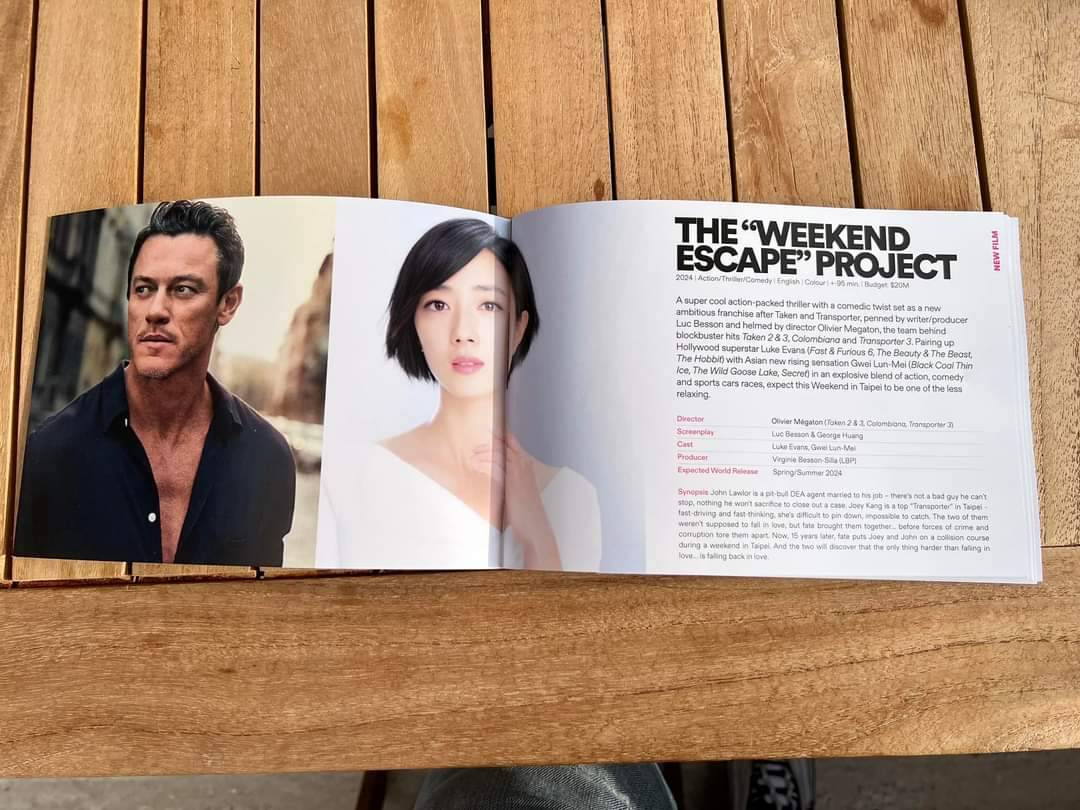 外媒曝光盧貝松團隊的新片《The Weekend Escape》將由路克伊凡斯與桂綸鎂主演。（網路圖片）