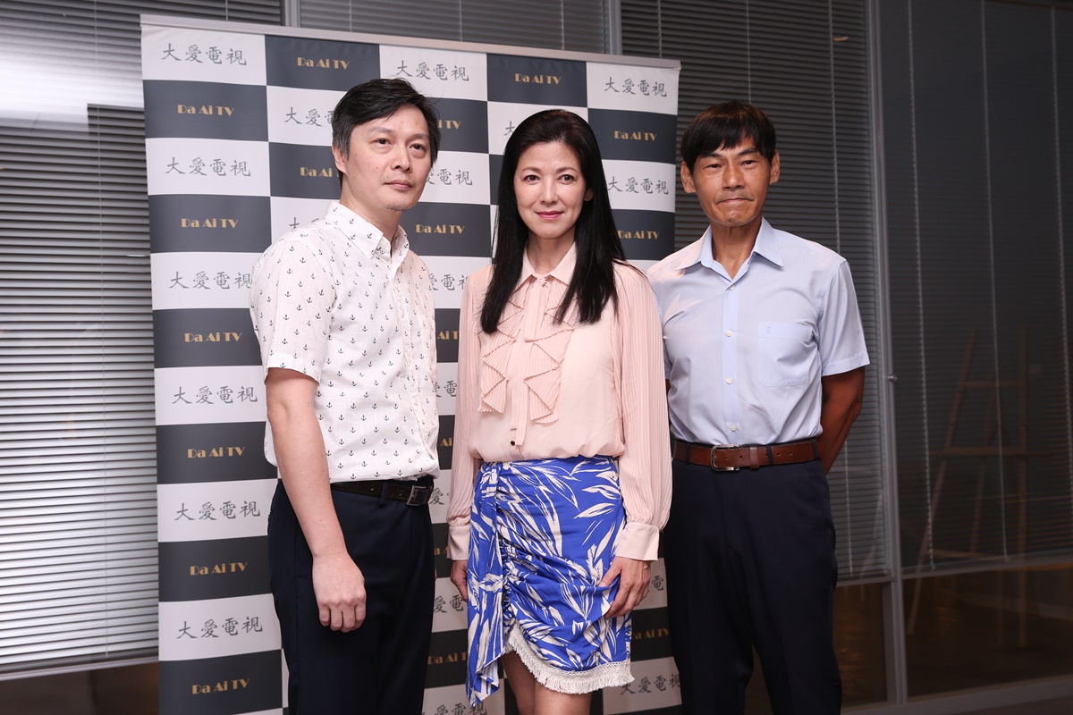 陳明真、夏靖庭、吳昆達今（23日）為大愛新戲《搜尋者》造勢。