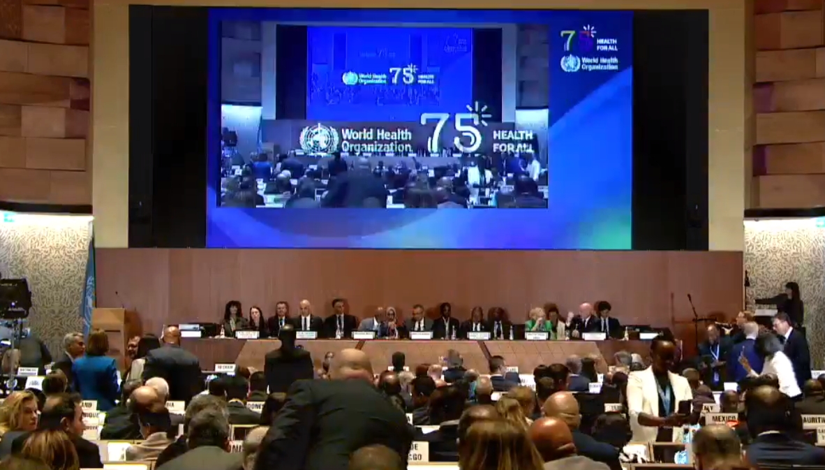 WHA正在瑞士日內瓦舉行，台灣不僅被拒門外，連記者要採訪都不得其門而入。（翻攝自WHO臉書）