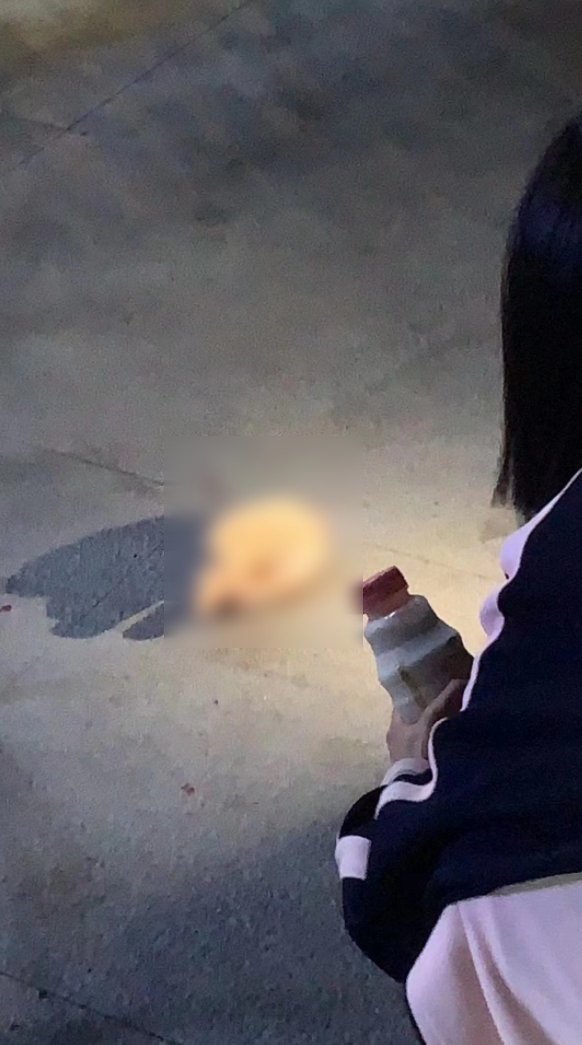 近看肉團的確是人體手掌。（翻自推特）