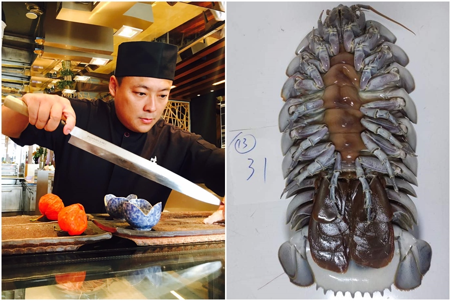 廚師郭宗坤曬出大王具足蟲的正反面照，興奮喊：「我料理魂準備燒起來了」。（翻攝自郭宗坤臉書）