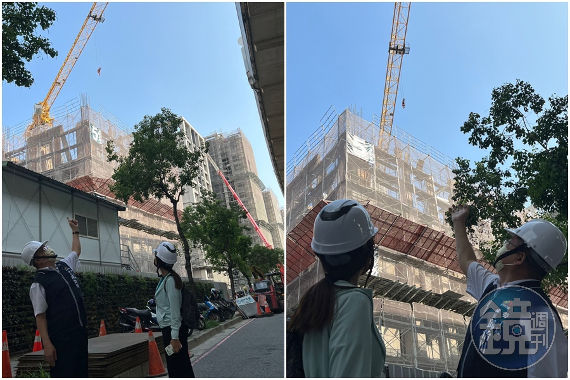 台中市勞工局加強營造工地吊掛作業稽查。(台中市政府提供)