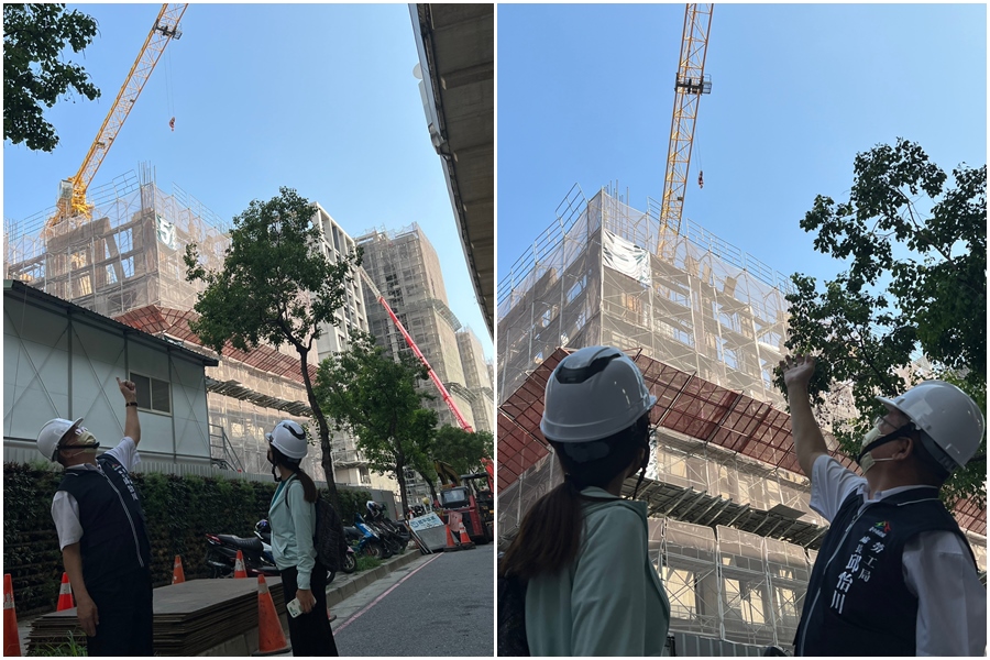 台中市勞工局加強營造工地吊掛作業稽查。（台中市政府提供）