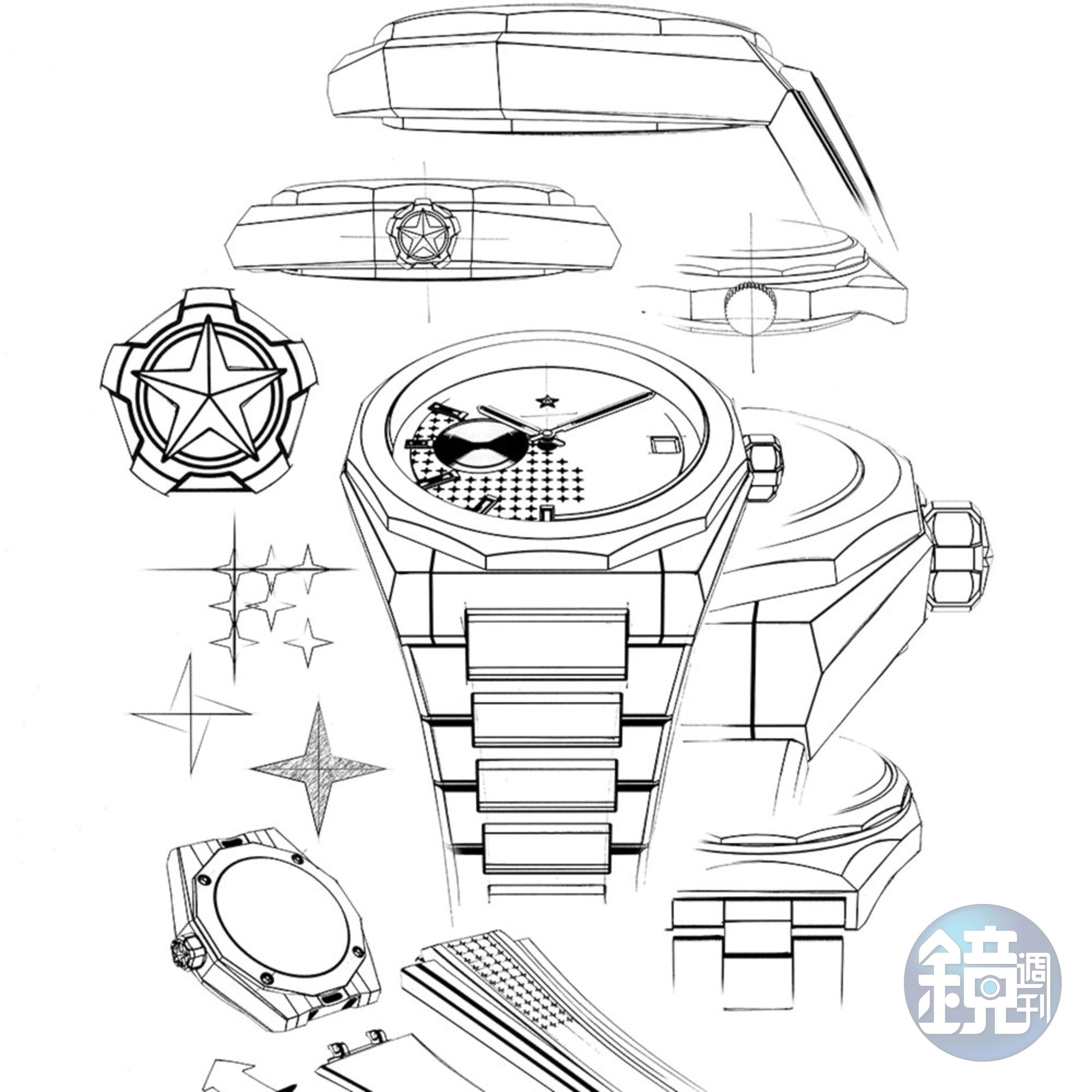 ZENITH Defy Skyline的設計，融合古董錶的造型與當代元素，是一款擁有獨特觀點的高階運動錶。尤其從錶殼側邊即可看出其線條細節、亮霧交錯的拋光打磨，看似極簡，其實充滿了變化。