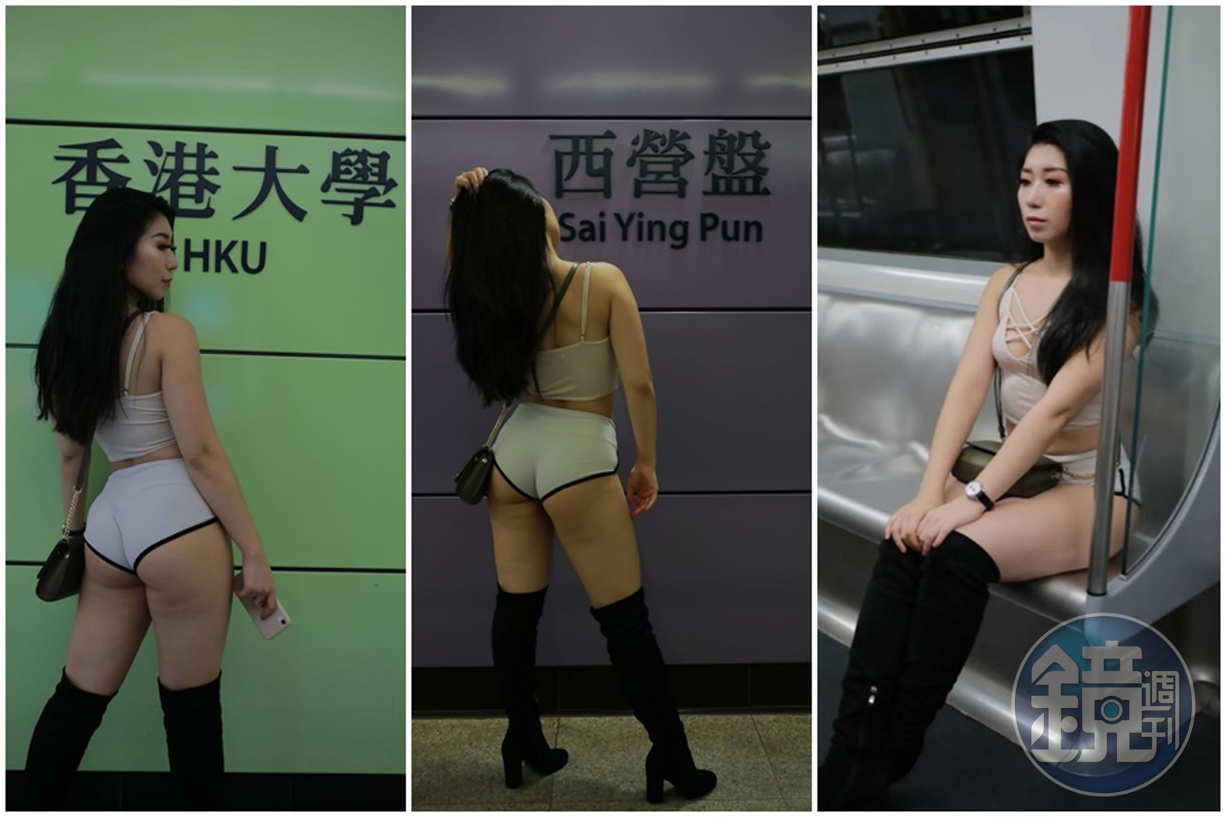 近日一名長髮正妹身穿辣裝,掀起討論。(翻攝自hk01)