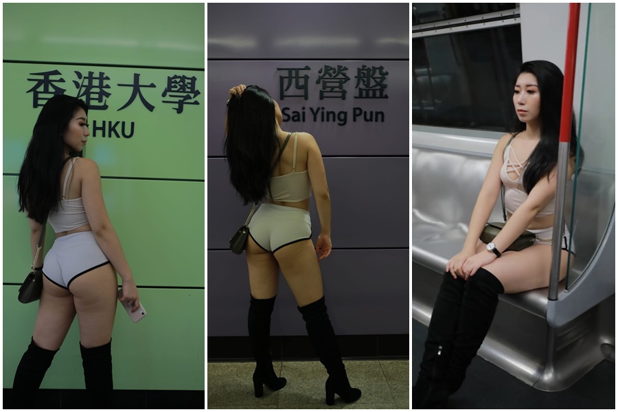 近日一名長髮正妹身穿辣裝，掀起討論。（翻攝自hk01）