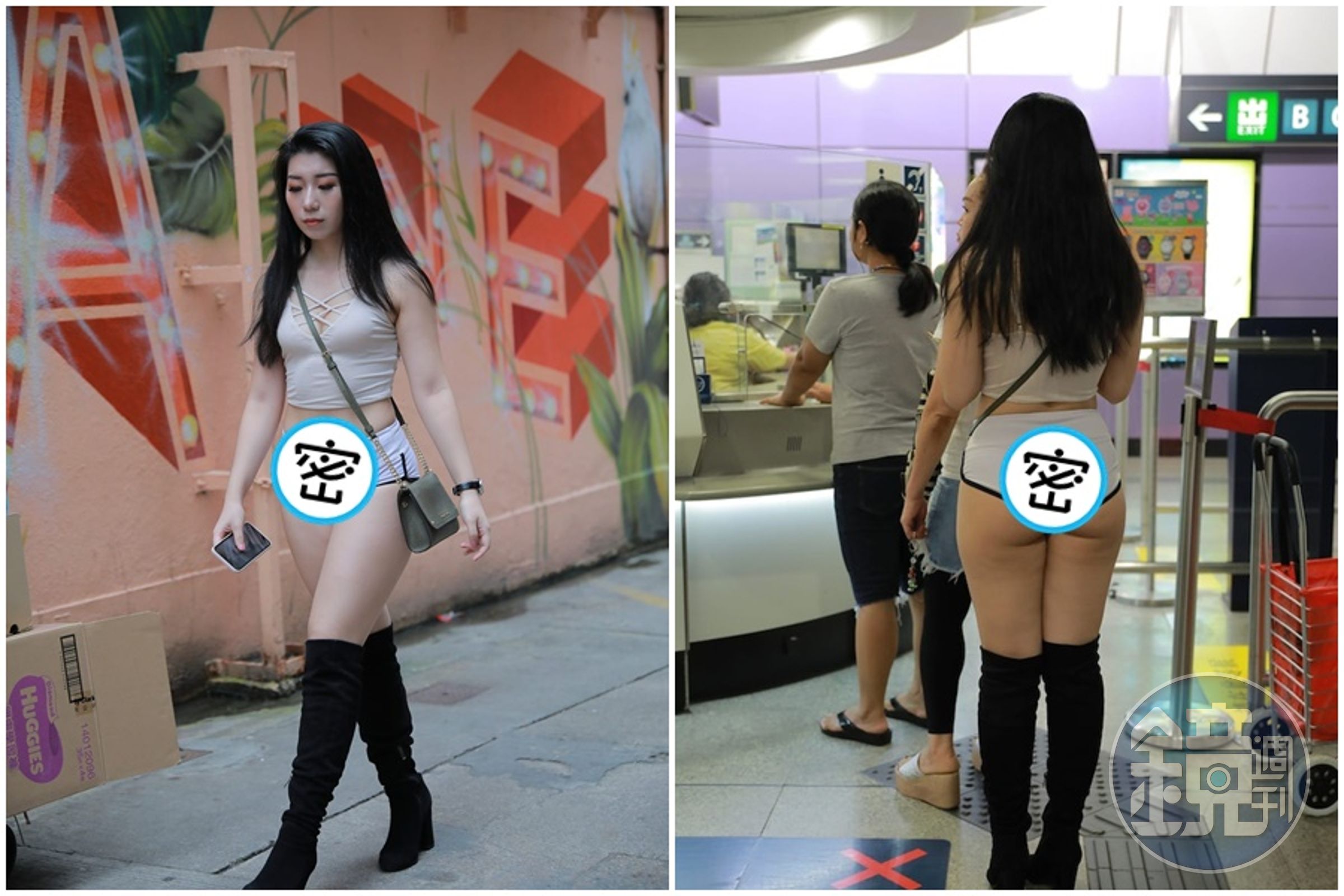 香港近日一名長髮正妹身穿辣裝,掀起討論。(翻攝自hk01)
