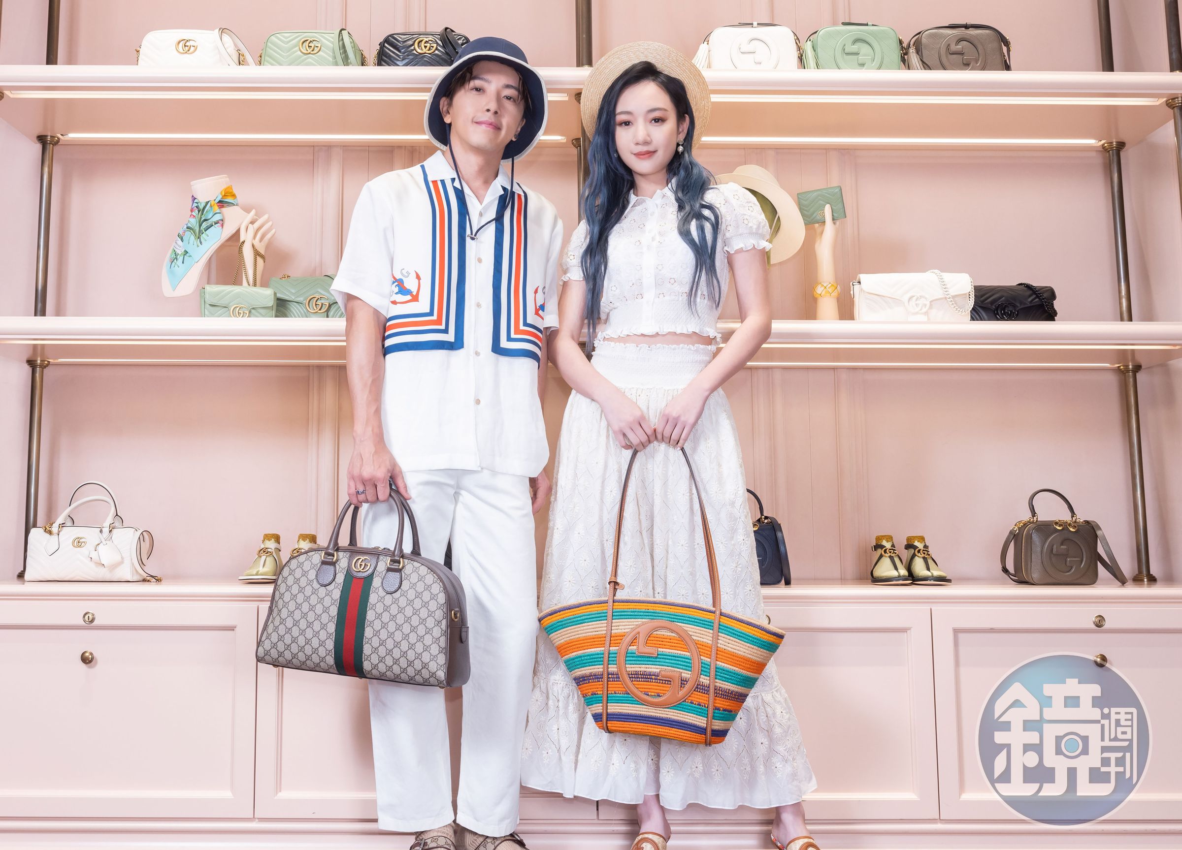 坤達(左起)、吳卓源出席GUCCI的Summer Stories系列記者會。(GUCCI提供)