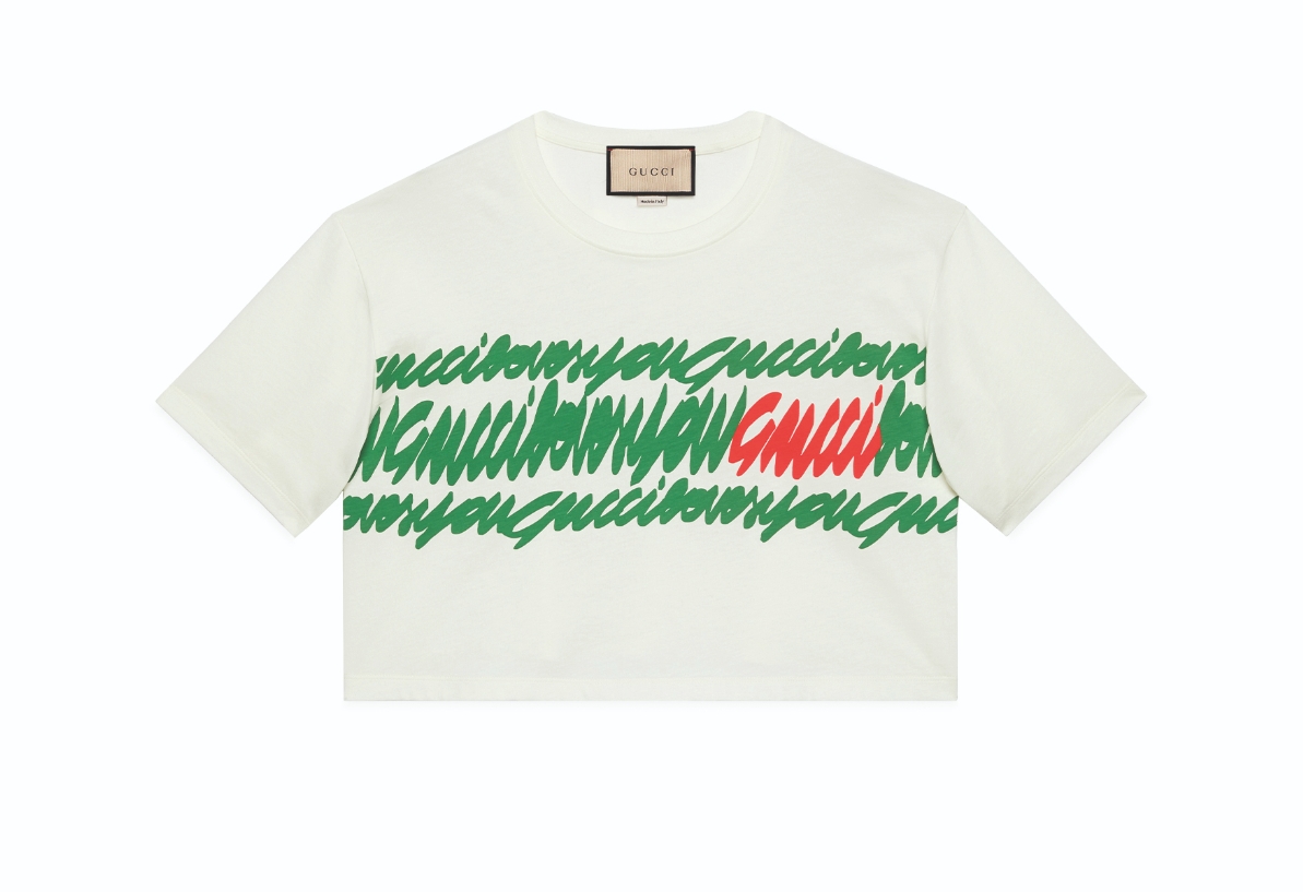 白色草寫 logo T。NT$16,400（GUCCI提供）