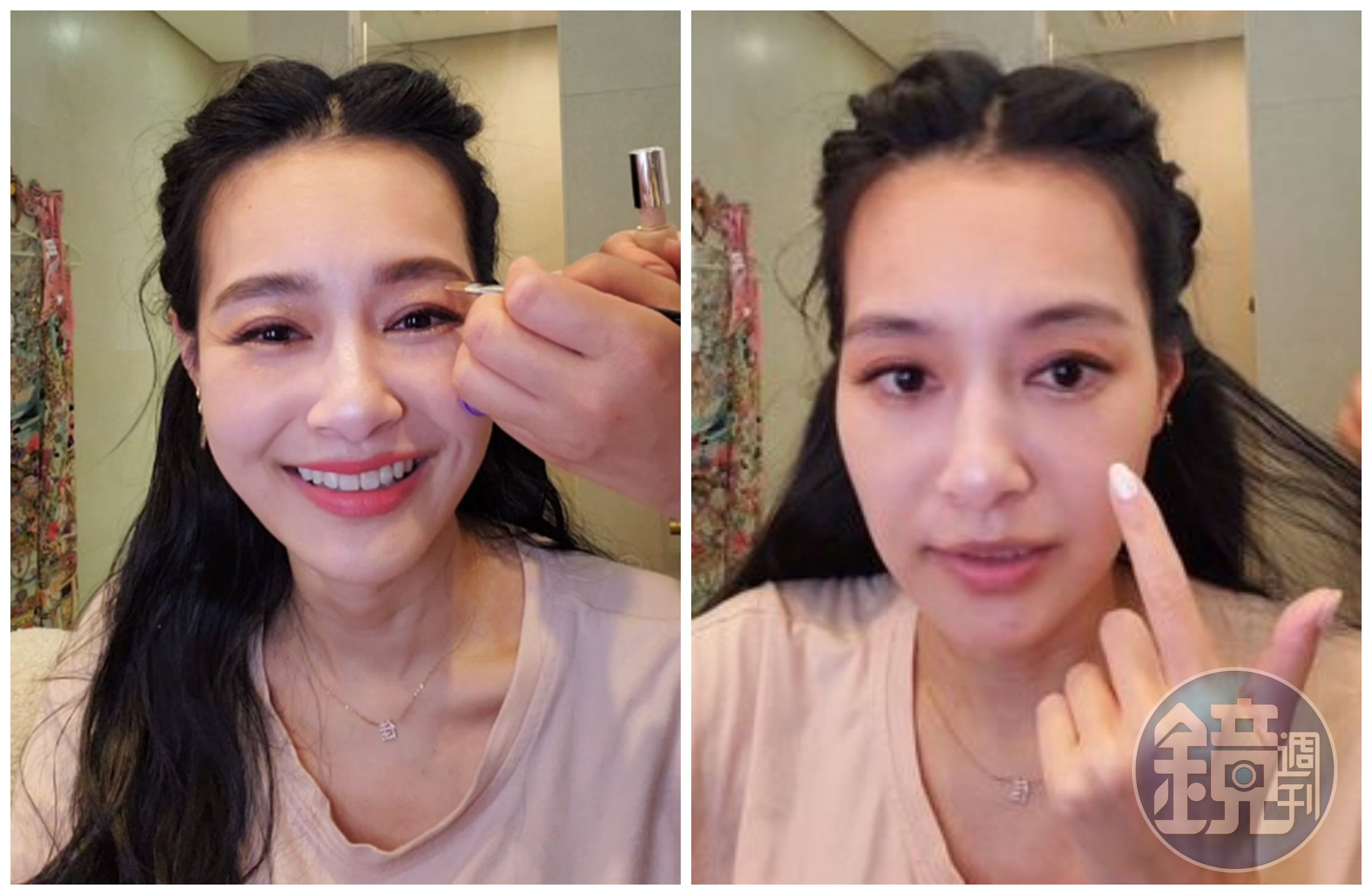 王思佳開直播化妝。(翻攝王思佳IG)