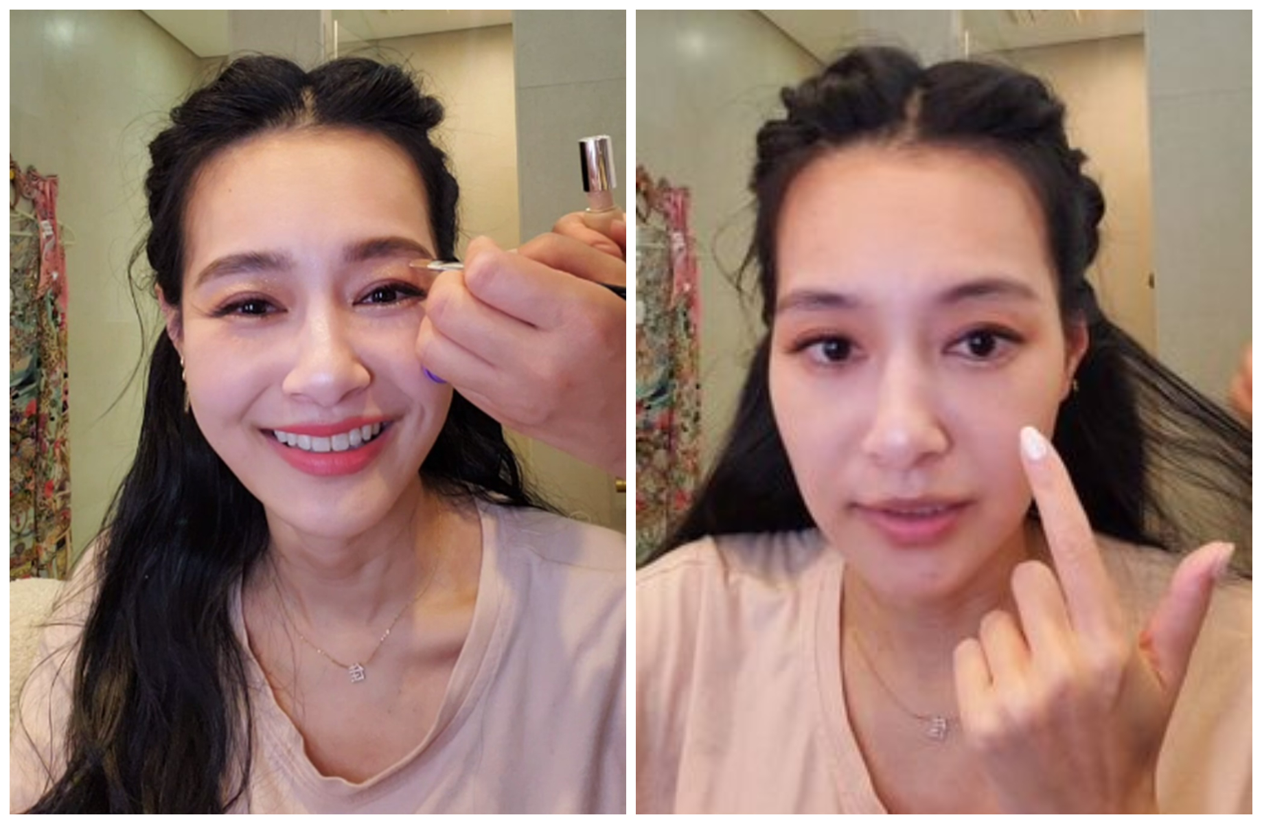 王思佳開直播化妝。（翻攝王思佳IG）