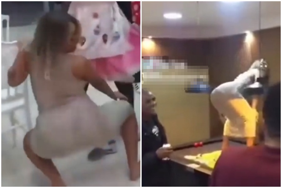 巴西辣媽在女兒生日派對上大跳艷舞，引起爭議。（翻攝自推特@ComunicarmaisBA）